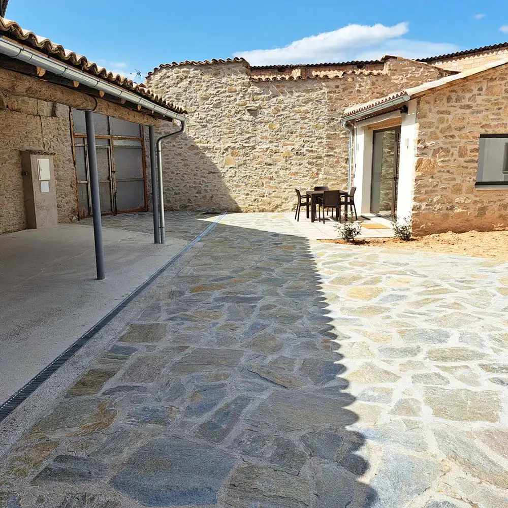 Courtyard With Bike Storage Secure and dry bike and motorbike storage area under the covered courtyard roof.